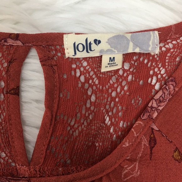 JOLT Cold Shoulder Embroidered Floral Blouse - Picture 8 of 8